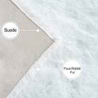 Tapis en fourrure blanc moelleux de luxe 0240 pour chambre et salon, idéal sous le sapin de Noël