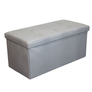 Tabouret repose-pieds pliable en PVC, banc de rangement pour salon en Faux <span class=keywords><strong>cuir</strong></span> - Product Image 5