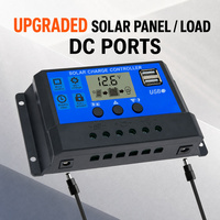 Controlador Solar PWM de 10A 12V/24V con Puertos DC Dobles para Baterías de Plomo-Ácido/GEL, Monitoreo LCD y USB Dual