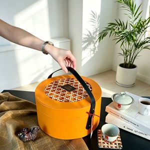 <b>Prestige</b> Bamboo Woven <b>Gift</b> Box Round 25x25x10cm Customized For Festival Souvenirs Corporate <b>Gifts</b> - Product Image 4