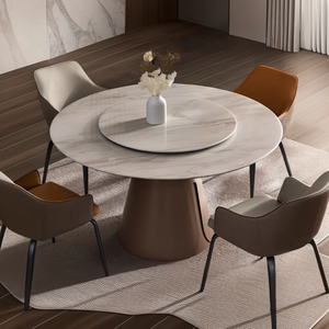Mesa de comedor redonda de mármol con <span class=keywords><strong>Lazy</strong></span> <span class=keywords><strong>Susan</strong></span> - Product Image 2