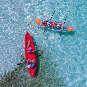 Botes de remos dobles transparentes de plástico <span class=keywords><strong>pequeño</strong></span> de nuevo diseño, canoa de cristal/<span class=keywords><strong>Kayak</strong></span>, <span class=keywords><strong>kayak</strong></span> de fondo transparente con paleta - Product Image 3