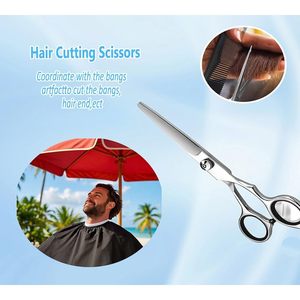 Ciseaux de coiffure professionnels Obexa pour droitiers avec lames en acier inoxydable ultra-affûtées, manche en acier japonais, usage en salon - Product Image 6
