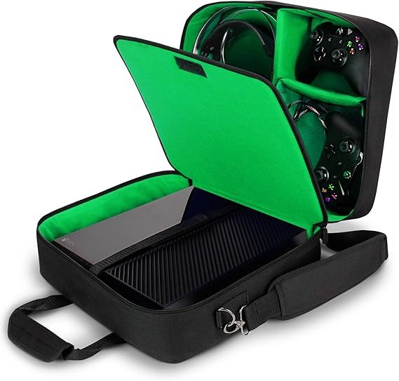 EVA Hard Shell Travel Carrying Case for Xbox Series X S One Console Shockproof Storage Bag for Controller Cables Gaming Headset