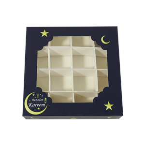 Blue Ramadan Kareem and Eid Mubarak Festival Al Adha <strong>Empty</strong> Pick and Mix Sweet Party Gift Favour <strong>Hamper</strong> <strong>Boxes</strong> with Inserts - Product Image 1