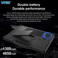 Ordinateur portable 14.1 pouces à double batterie, ultra robuste et entièrement étanche, avec ordinateur portable robuste 4G/5G/LTE TPM2.0, nouveau compatible Wi-Fi