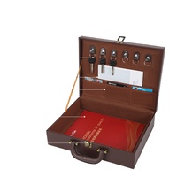 Boîte d'emballage d'outils en cuir cadre miroir transparent cosmétiques d'affaires haut de gamme boîte de ceinture d'impression couleur personnalisée