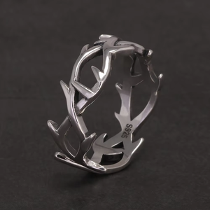 Anillos de pareja de espinas góticas de <span class=keywords><strong>Plata</strong></span> de Ley 925 para mujeres y hombres, <span class=keywords><strong>anillo</strong></span> de dedo Punk Retro Cool Spiky, joyería ajustable de Hip-hop Y2k - Product Image 1