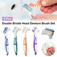 Brosse à dents double tête pour prothèses dentaires, poils souples en nylon, manche en plastique durable, idéale pour la maison et la clinique – Meilleure vente