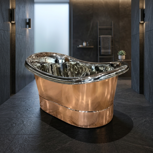 Bañera de Cobre Artesanal Independiente, Bañera de Metal Martillado, Bañera de Cobre para el Hogar, para Adultos - Product Image 3