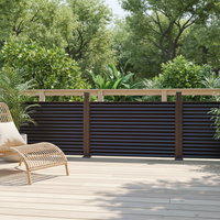 Clôture en aluminium YIZHEN avec cadre à lamelles horizontales pour jardin, balcon, chantier de construction - Modélisation 3D disponible