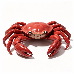 Statue de crabe rouge en résine, décoration de plage côtière pour <span class=keywords><strong>restaurant</strong></span> de fruits de mer, hall d'hôtel, parc à thème, taille, couleur et logo personnalisables - Product Image 1