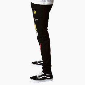 Jeans pour hommes de style européen, coupe skinny, en denim noir, fabrication sur mesure en gros - Product Image 5