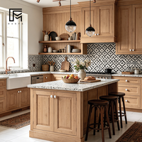 Produsen Kabinet Dapur Kustom MARFA, Desain Lengkap Kabinet Dapur Gaya Farmhouse, Cocok untuk Proyek Hotel dan Apartemen