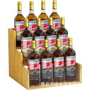 New <b>desktop</b> solid wood wine display rack, home wooden tiered multi-layer <b>shelf</b> - Product Image 1