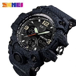 Montre-bracelet sport simple SKMEI <span class=keywords><strong>1155B</strong></span> pour homme, prix de gros, bracelet en silicone, double heure, chronographe - Product Image 2