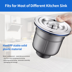 Ou Shunnuo <b>Kitchen</b> <b>Sink</b> Drain 304 Stainless Steel Filter Cap Anti-Clog Universal Pull-Out Lifting Type Brushed Finish - Product Image 4