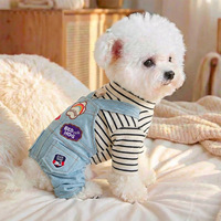 Robes Adorables Rayées en Polyester pour Chiens et Chats, avec Patch Arc-en-ciel, Idéales Printemps-Été