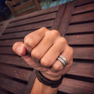 Anillo de joyería con grabado fino, estilo retro americano, indio, color caqui, de la colección Salt Metallurgy House, No Goros North Works - Product Image 4