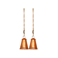 Meilleure vente transfrontalière : Cloche de Noël suspendue en corde de jute, cloche rétro en métal, cloche de vache en fer pour décoration murale, style moderne, en stock