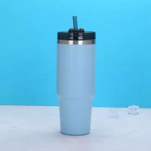 30oz Premium Stainless Steel Vacuum Insulated Tumbler Car <b>Coffee</b> <b>Cup</b> <b>Straw</b> Handle Outdoor Camping Adventure - Product Image 2