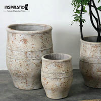Pots de fleurs et jardinières en ciment de fibre de verre de haute qualité pots de jardinière de jardinage de fleurs pour la décoration extérieure