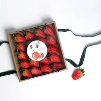 IMEE en stock boîte cadeau transparente avec couvercle fraise fruits bonbons boîte kraft avec poignée Logo personnalisé