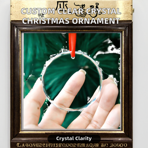 Kleine Fabrik verkauft blanko klare runde Kristallglas-Laser-gravierte Weihnachtsbaumschmuck-Anhänger, individuelle Dekoration, Souvenir - Product Image 4