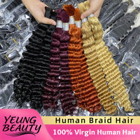 Cheveux vietnamiens Deep Wave en vrac, 100% cheveux humains vierges, pour dreadlocks et tresses bohèmes, double trame machine, 100g, vente en gros