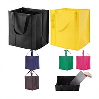 Sac fourre-tout réutilisable en PP non tissé biodégradable avec logo personnalisé, robuste, écologique, pour courses, avec poignée à patch