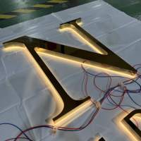 Enseigne personnalisée en lettres acryliques rétroéclairées, signalétique commerciale 3D à éclairage inversé pour logo mural de boutique, conception gratuite