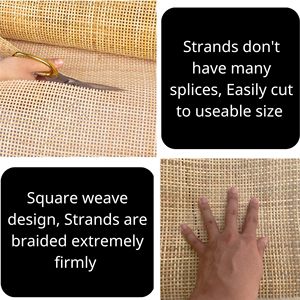 Hoge Kwaliteit 6X6 Natuurlijke Mesh Weave Rotan Cane Webbing Roll Geweven Gebleekte Webbing Cane Rotan In Vierkant Rol Natuurlijk - Product Image 3