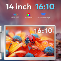 Rotación de 360 ° Monitor de pantalla triple IPS de 14 pulgadas El mejor socio para la Oficina Estación DE TRABAJO dual Plug and Play fácil de llevar para Laprops