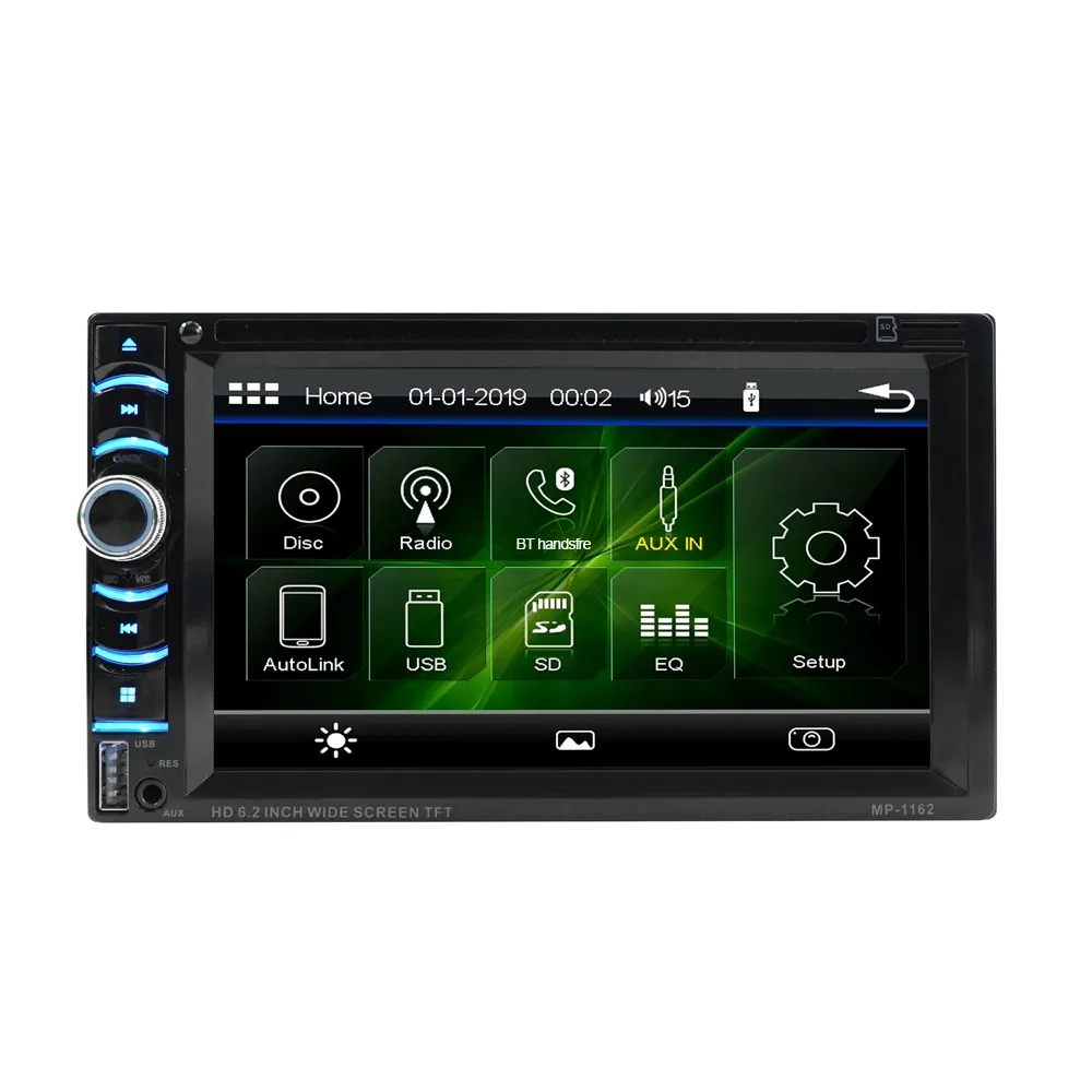 एमसीएक्स 2 दीन 6.2 इंच HD टच स्क्रीन कार डीवीडी प्लेयर समर्थन वायरलेस रिमोट कंट्रोल एफएम रेडियो कार डीवीडी