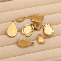 Connecteurs de cabochons en acier inoxydable Hobbyworker, supports de breloques, plateaux de monture pour cabochons, plateaux plats vierges pour la fabrication de bijoux