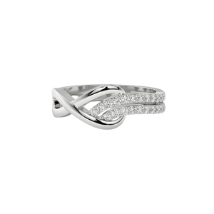 Infinite Love Inspired Crossover <b>Ring</b> in 925 Sterling Silver with 18K White <b>Gold</b> Plating and Pavé <b>Set</b> Stones Elegant Symbol - Product Image 1