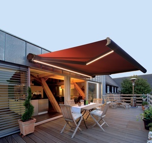 Auvent rétractable de luxe avec télécommande, bras pliable manuel, cadre en aluminium durable pour jardin extérieur, balcon, <span class=keywords><strong>terrasse</strong></span> - Product Image 4