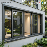 Fenêtres coulissantes en verre trempé, fenêtres en aluminium avec grilles, design moderne pour maison et usage commercial, vente chaude