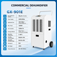 Nouveau déshumidificateur commercial électrique 90L avec roues personnalisables et 1600W pour sous-sol, entrepôt et bureau