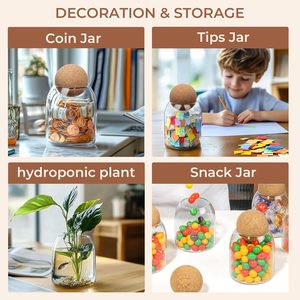 Portavelas de Vidrio de Borosilicato con Tapa de Corcho de Madera, Diseño Único y Bonito, de Lujo, en Tamaños de 5oz, 8oz y 16oz, Muy Populares - Product Image 3