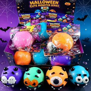 Jouet anti-stress à presser en forme de monstre d'Halloween mignon, doux et moelleux, design effrayant, boîte surprise fantaisie pour enfants - Product Image 1