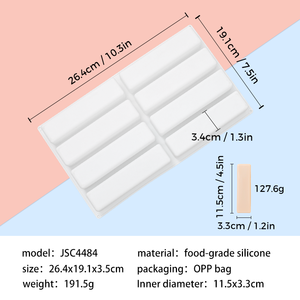 Moule à bâtonnets de fromage en silicone antiadhésif platine sans BPA, 8 cavités rectangulaires, certifié LFGB, de l'usine MUYULINS - Product Image 4