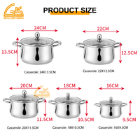 Ensemble de casseroles antiadhésives uniques Haus Roland, en acier inoxydable, pour cuisson à induction