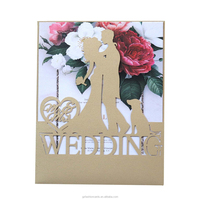 Marineblau Rot Gold Weiß Hochzeitseinladungen Laser-Ausgeschnittenes Design Anpassung Maßgefertigte Laserschnitt Herr und Frau Hochzeit