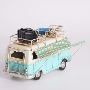 Modèle de Bus Vintage, aussi en métal, pour bagages, caravane, <span class=keywords><strong>Mini</strong></span> Bus en métal, décoration artisanale faite à la main, vente en gros, été 2020 - Product Image 4