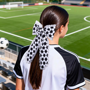 Élastique à cheveux pour queue de cheval avec nœud long en ruban, accessoire de décoration pour femmes, idéal pour les fêtes et le Mardi Gras - Product Image 3