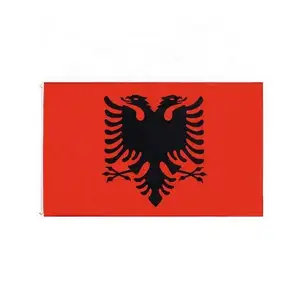 Drapeau national 100% polyester 3x5ft Al drapeau albanie