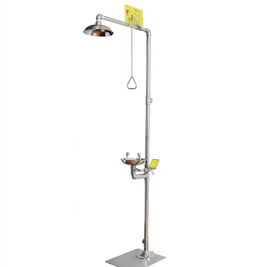 China High Quality Stainless Steel Safety Emergency Shower Eye Wash Combination Eyewash Station With Foot Control