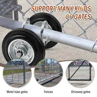 6/8 pouces robuste anti-dérapant porte roue chaîne lien clôture porte Support clôture roue coulissante porte roues