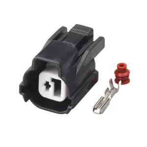 Black 1 Pin Way Vtec Solenoid Plug Car Horn Sensor Connector With Terminal 6189-0386